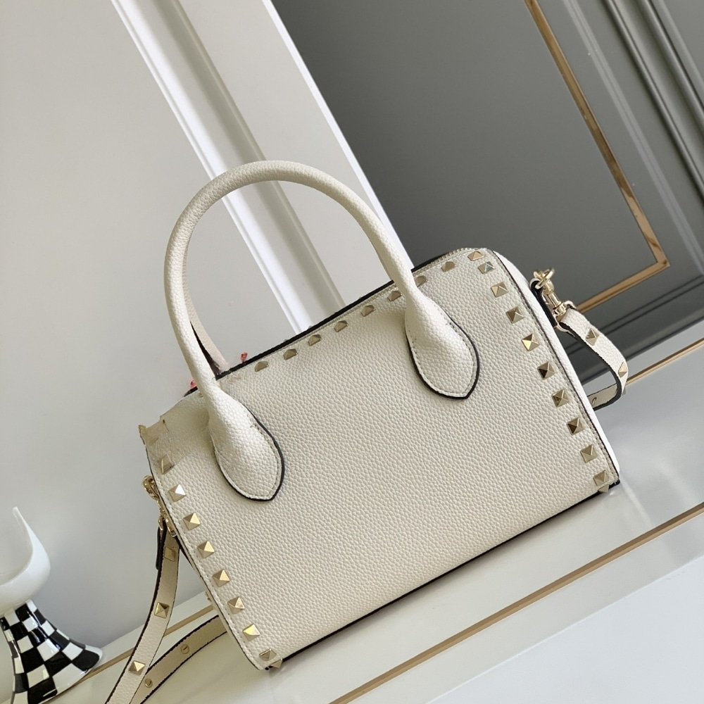 Valentino Caravani Bolsas Rockstud Granato White 24Cm