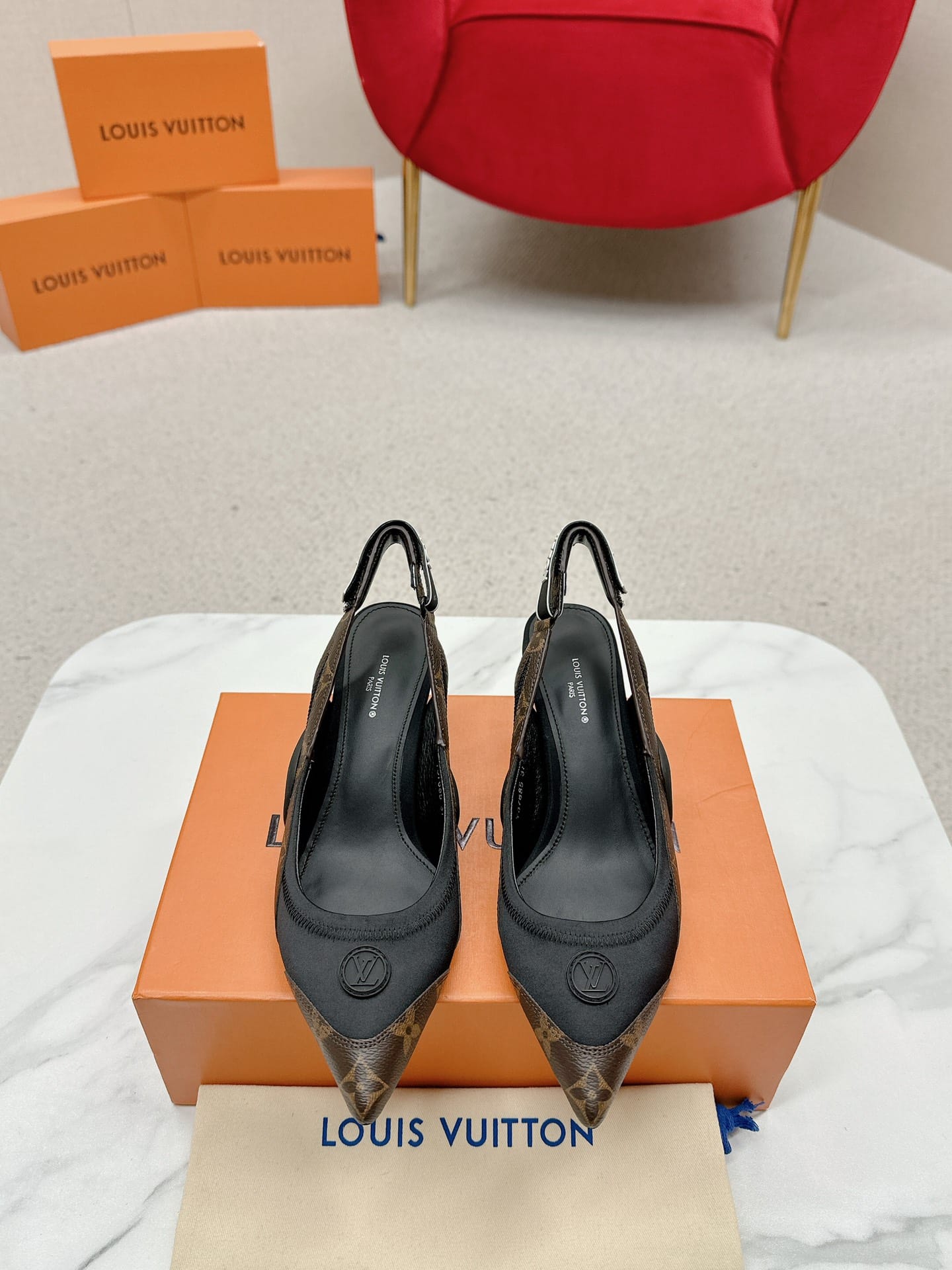 Louis Vuitton Archlight Slingback Pump Black And Brown 1Aadgj