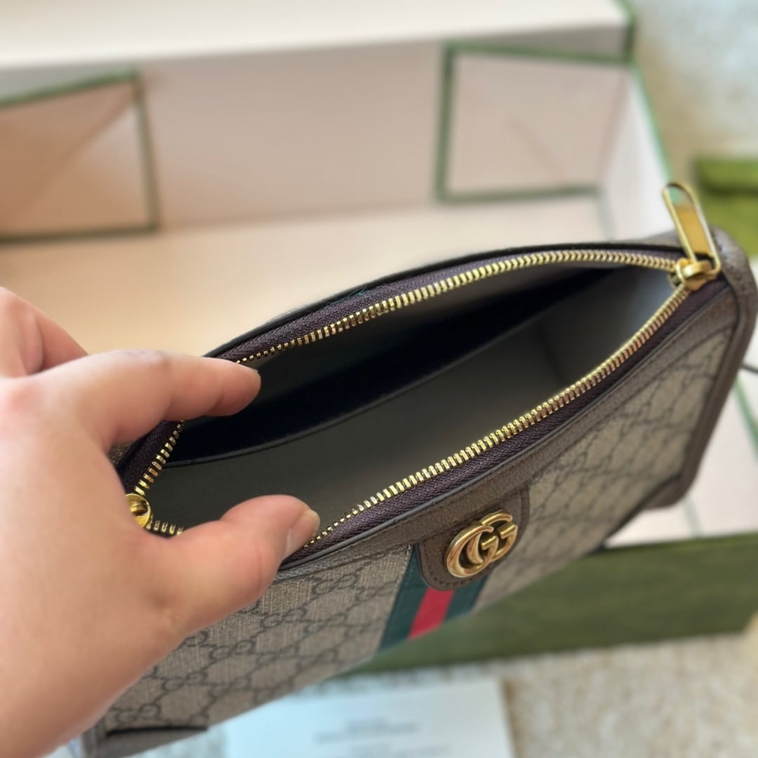 Gucci Ophidia Gg Messenger Bag Beige Ebony 25Cm 752581 96Iwt 8745
