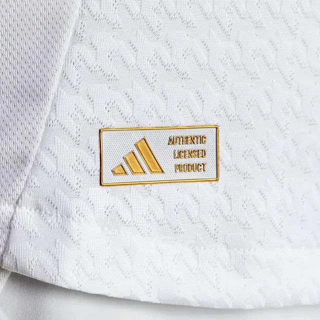adidas Mbappé Real Madrid Authentic Home Jersey w/ La Liga Patches 24/25 (White/Black)