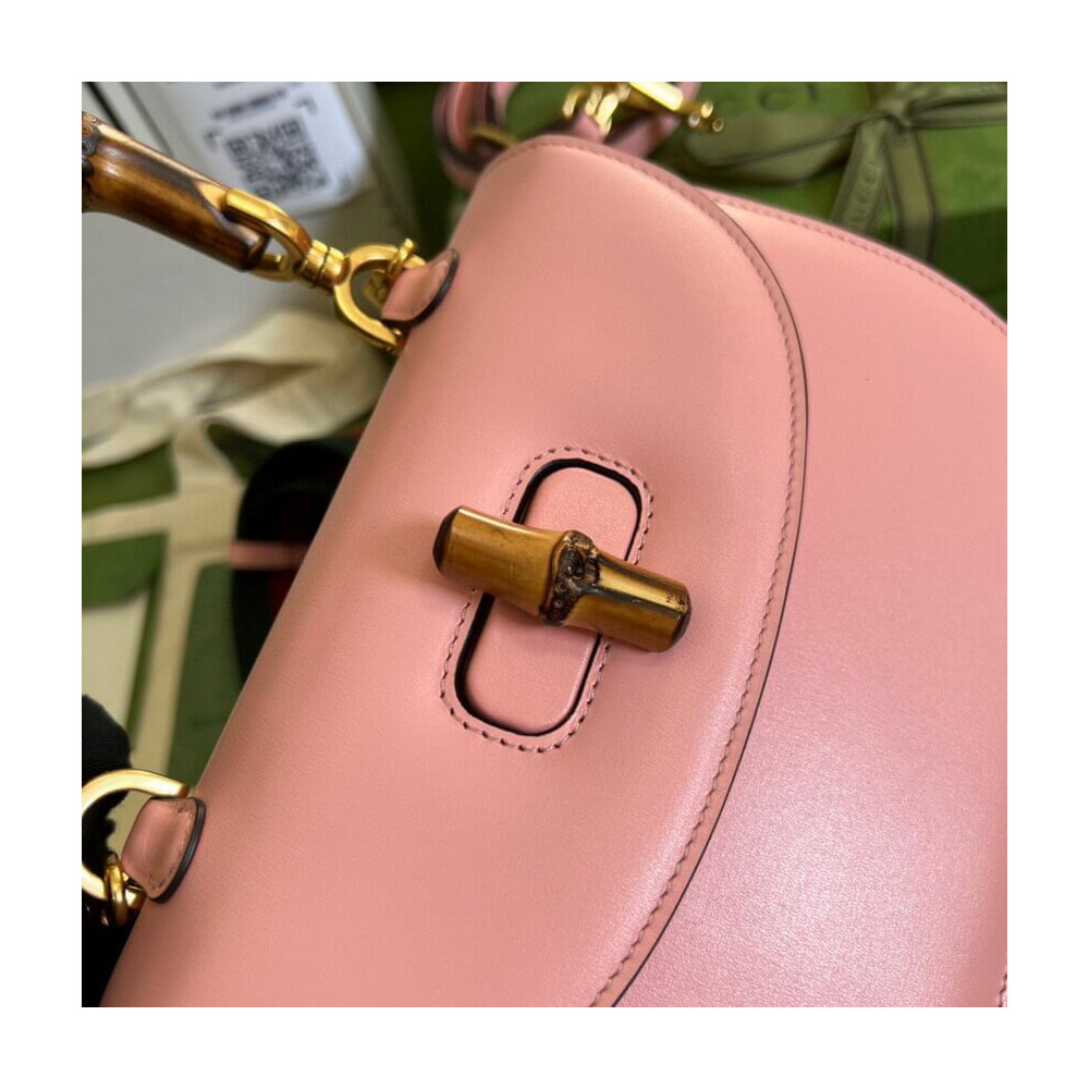 Gucci Small Top Handle Bag with Bamboo Pink