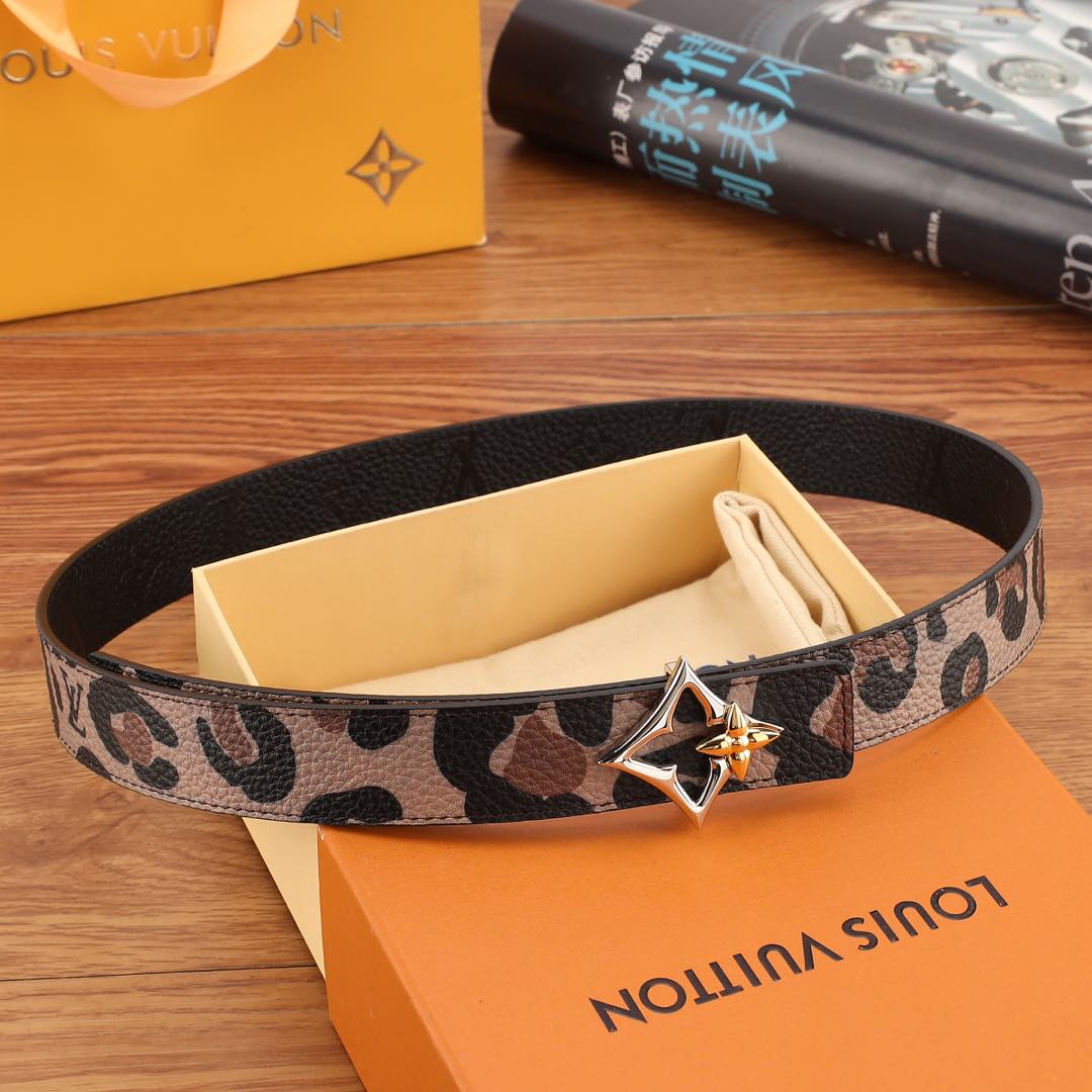 Louis Vuitton LV Iconic 30mm Reversible Leopard Print elt