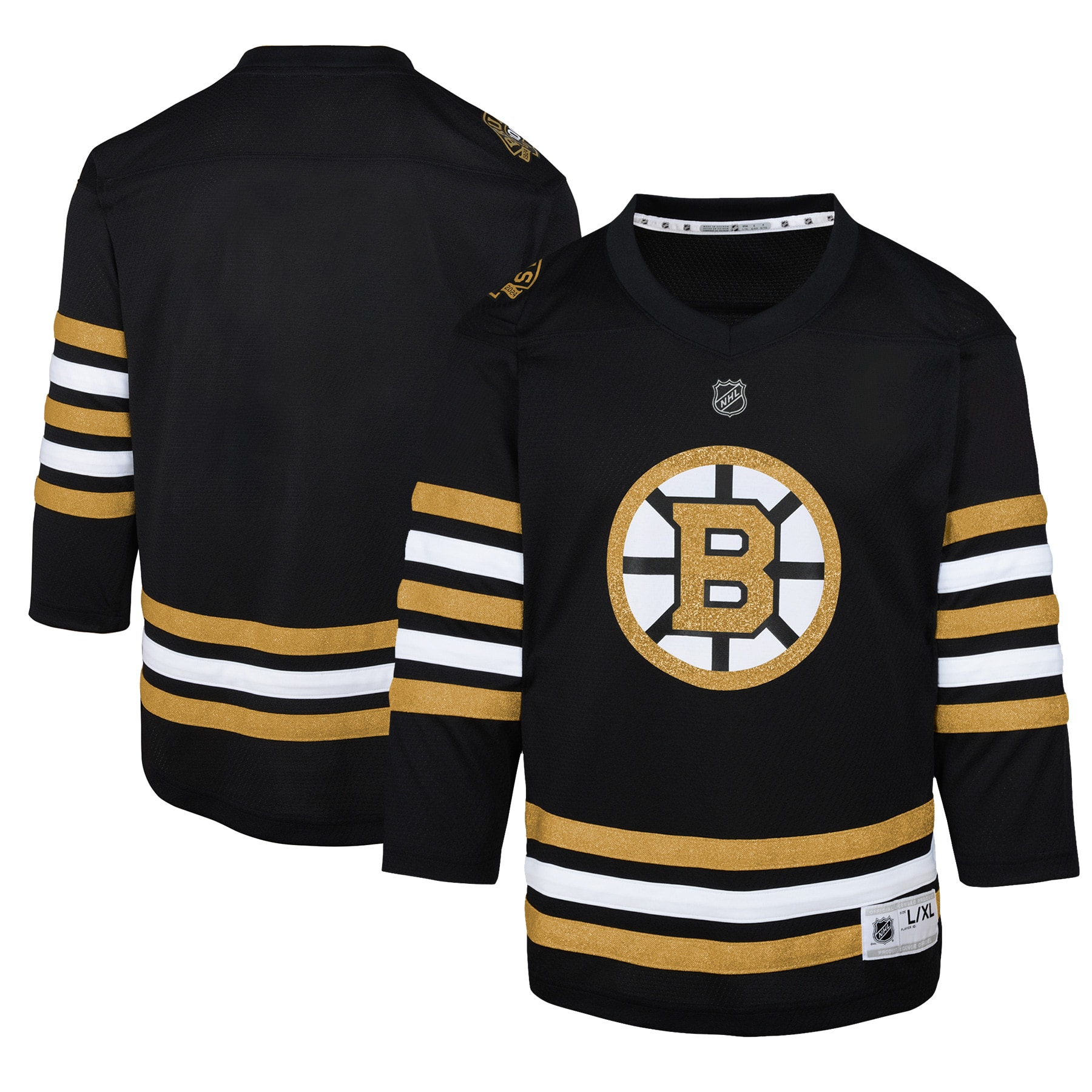 Boston Bruins Youth 100th Anniversary Replica Jersey – Black