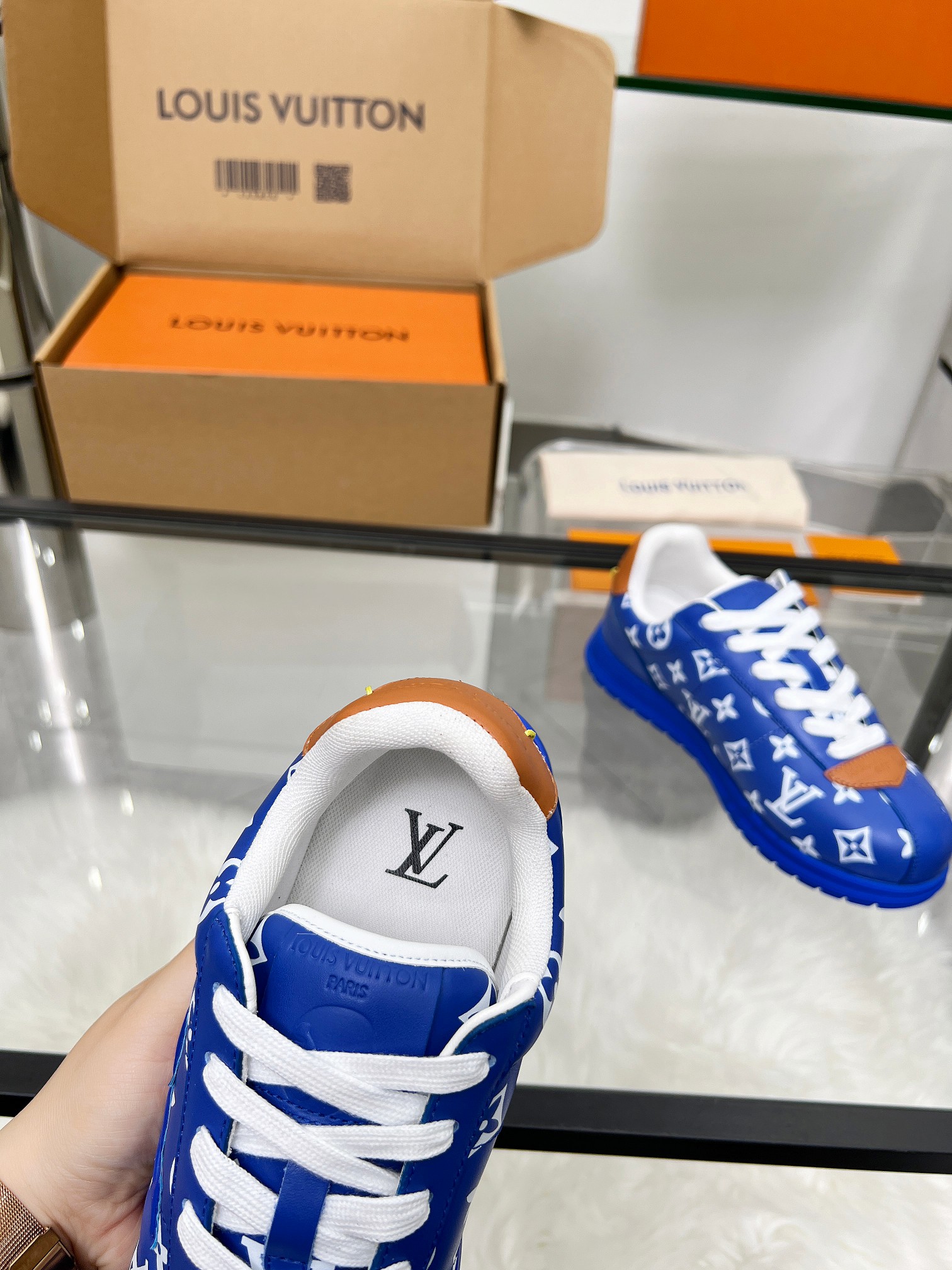 Louis Vuitton LV Trainer Sneaker Blue Monogram – Leather – Women’s Shoes