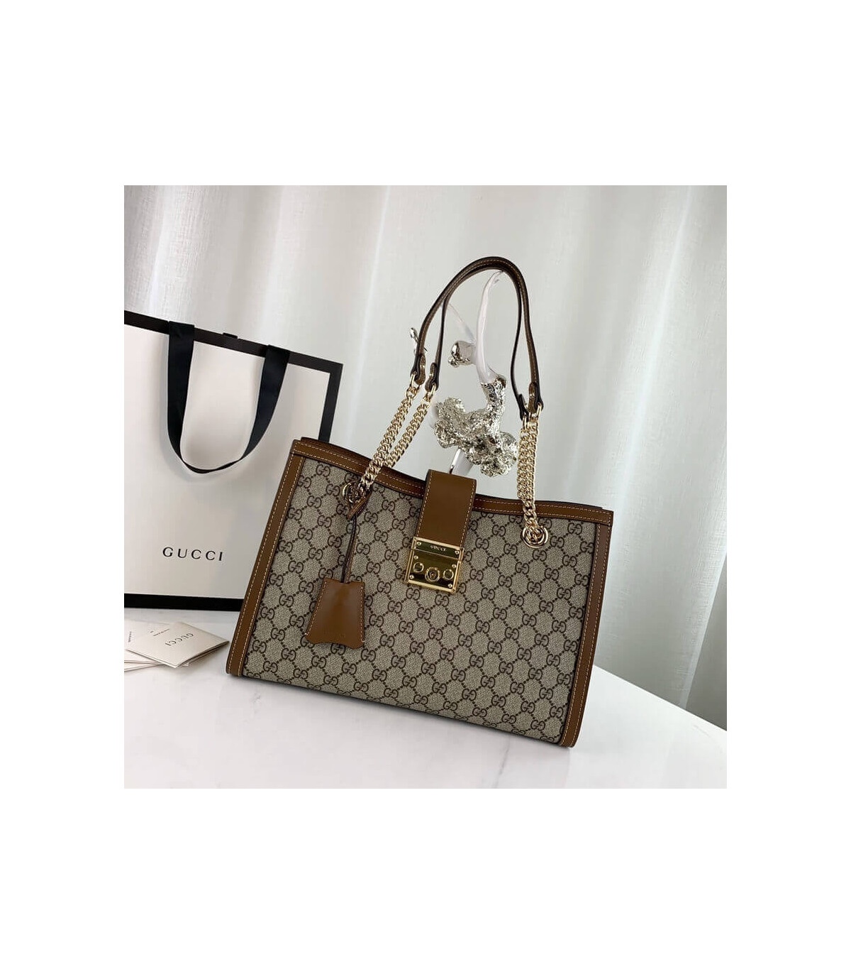 Gucci Padlock Medium GG Shoulder Bag Brown