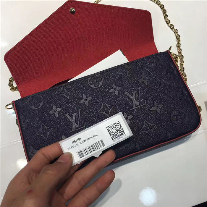 Louis Vuitton F Licie Pochette Navy Blue 21cm/8.3in