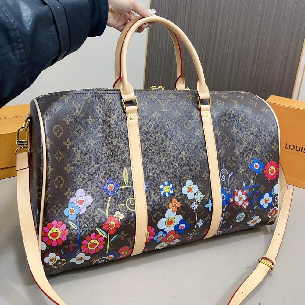Louis Vuitton X Takashi Murakami Keepall Bandouliere 45 Brown 45Cm M14182
