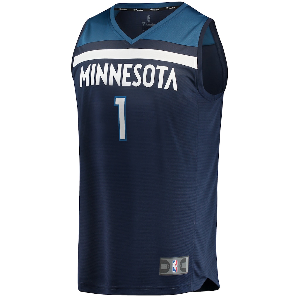 Men's Minnesota Timberwolves Anthony Edwards Fanatics Navy 2021/22 Fast Break Replica Jersey - Icon Edition