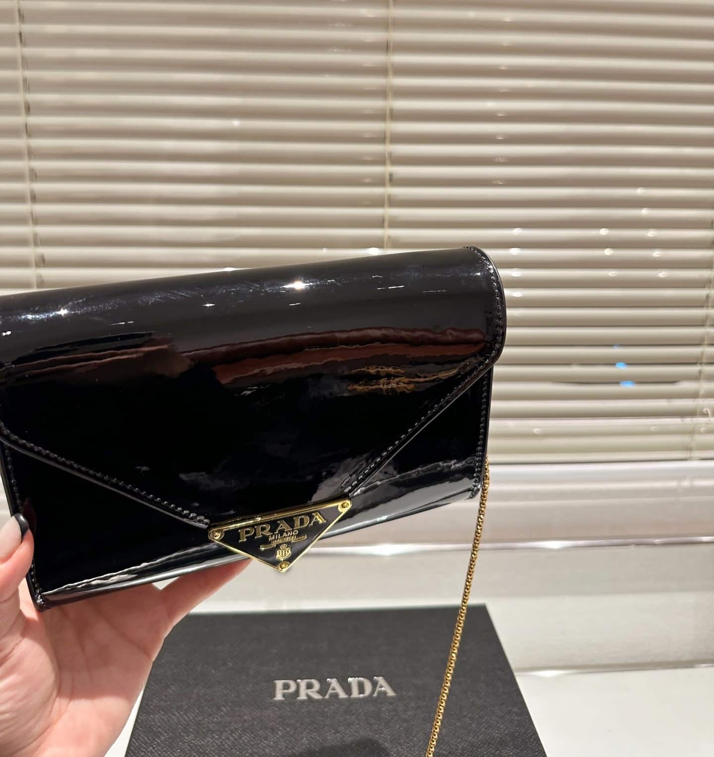 Prada Patent Leather Mini Bag Black 20Cm
