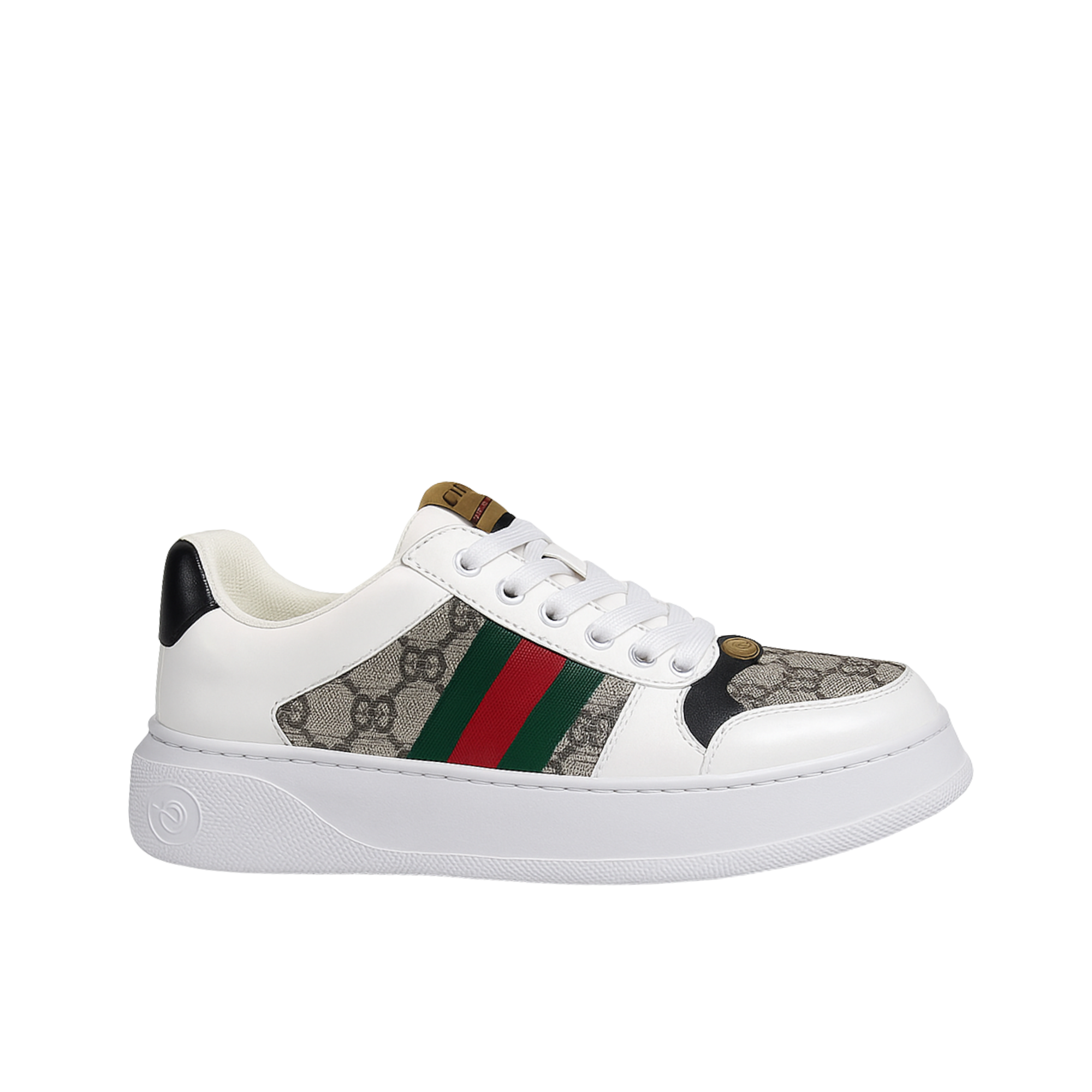 Gucci Screener Sneaker Gg Canvas With Web White
