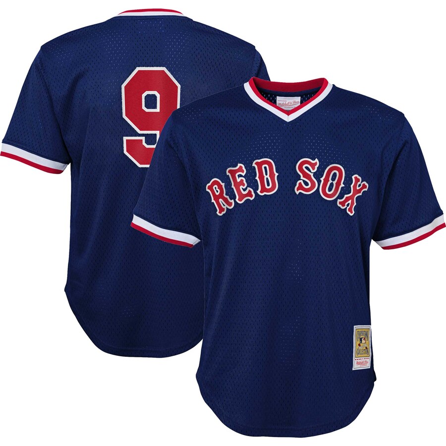 Ted Williams Boston Red Sox Mitchell&Ness Youth Cooperstown Collection Mesh Batting Practice Jersey Navy