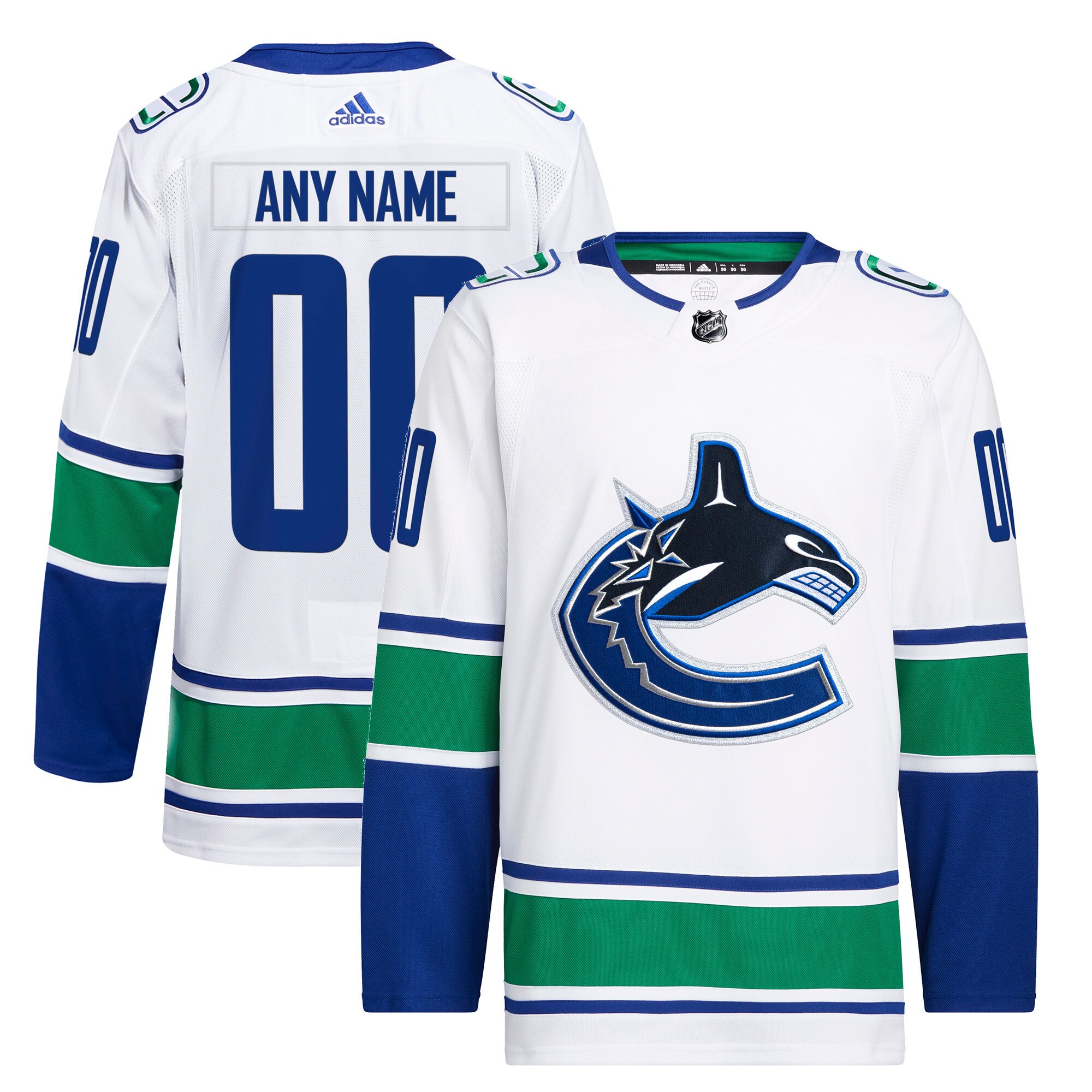 Vancouver Canucks adidas  Away  Primegreen Authentic Custom Jersey – White
