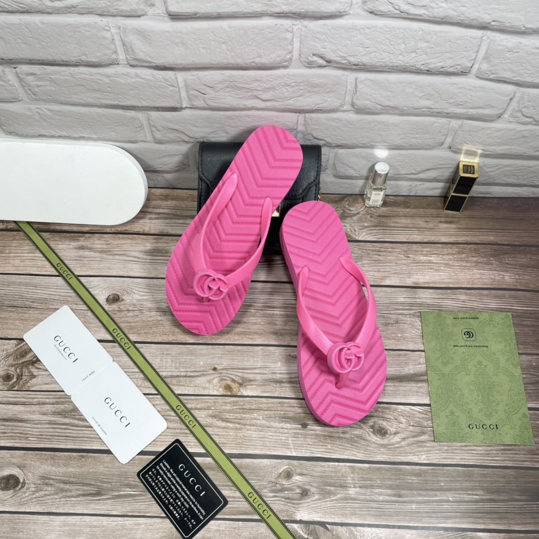 Gucci Women?S Chevron Thong Pink ?655463 J8710 5609