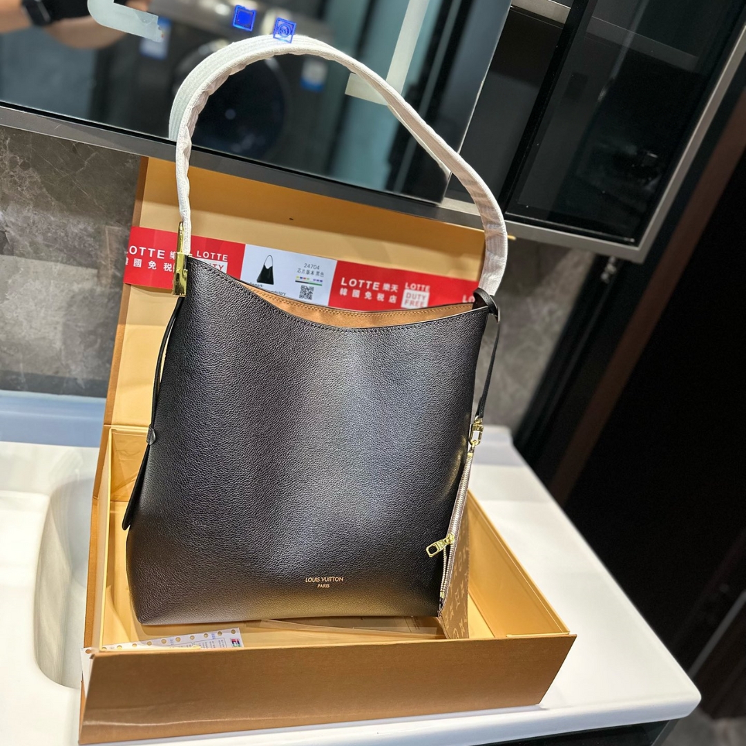 Louis Vuitton Low Key Hobo Bag With Gold Hardware In Black 43Cm M24856
