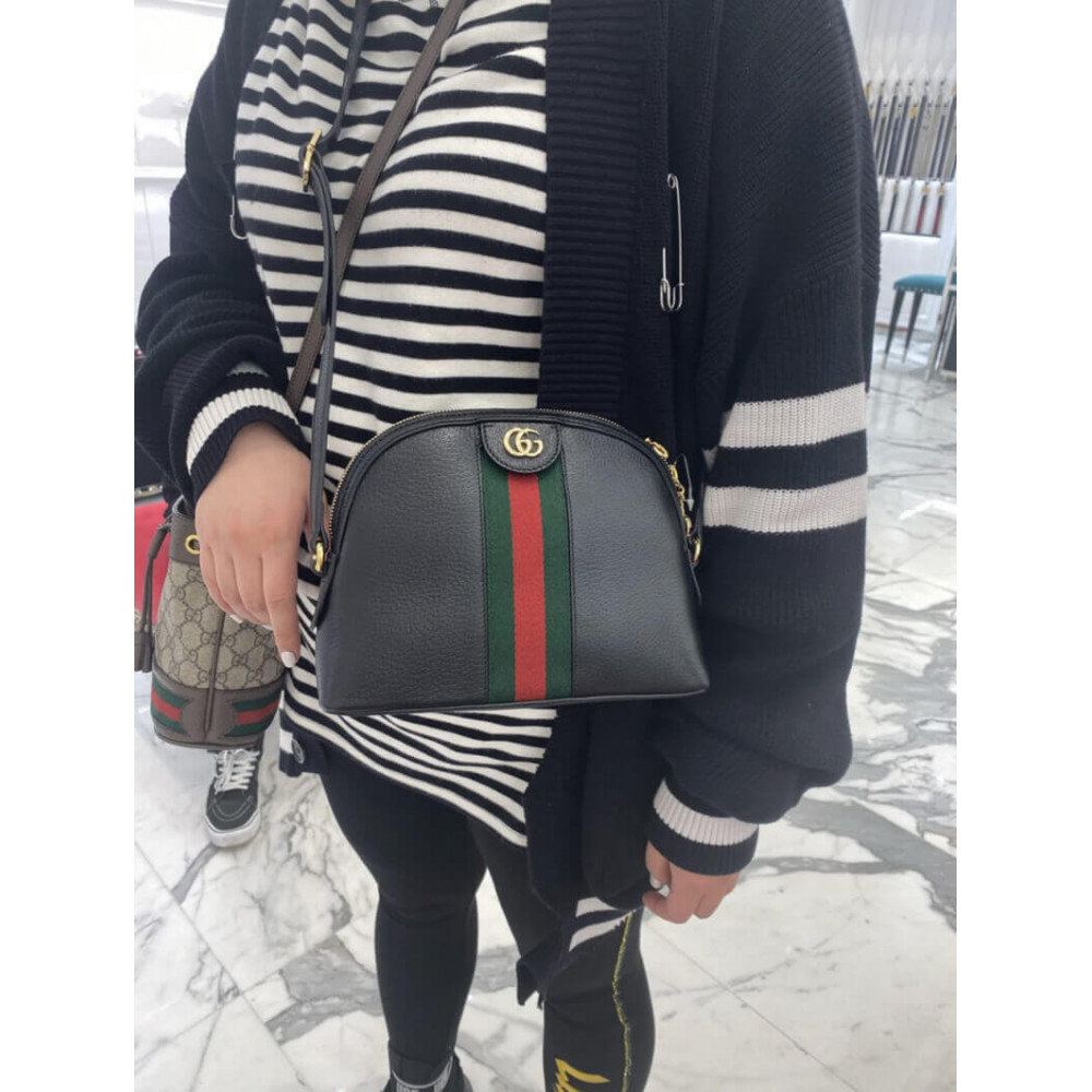 Gucci Ophidia Small Shoulder Bag in Black Leather