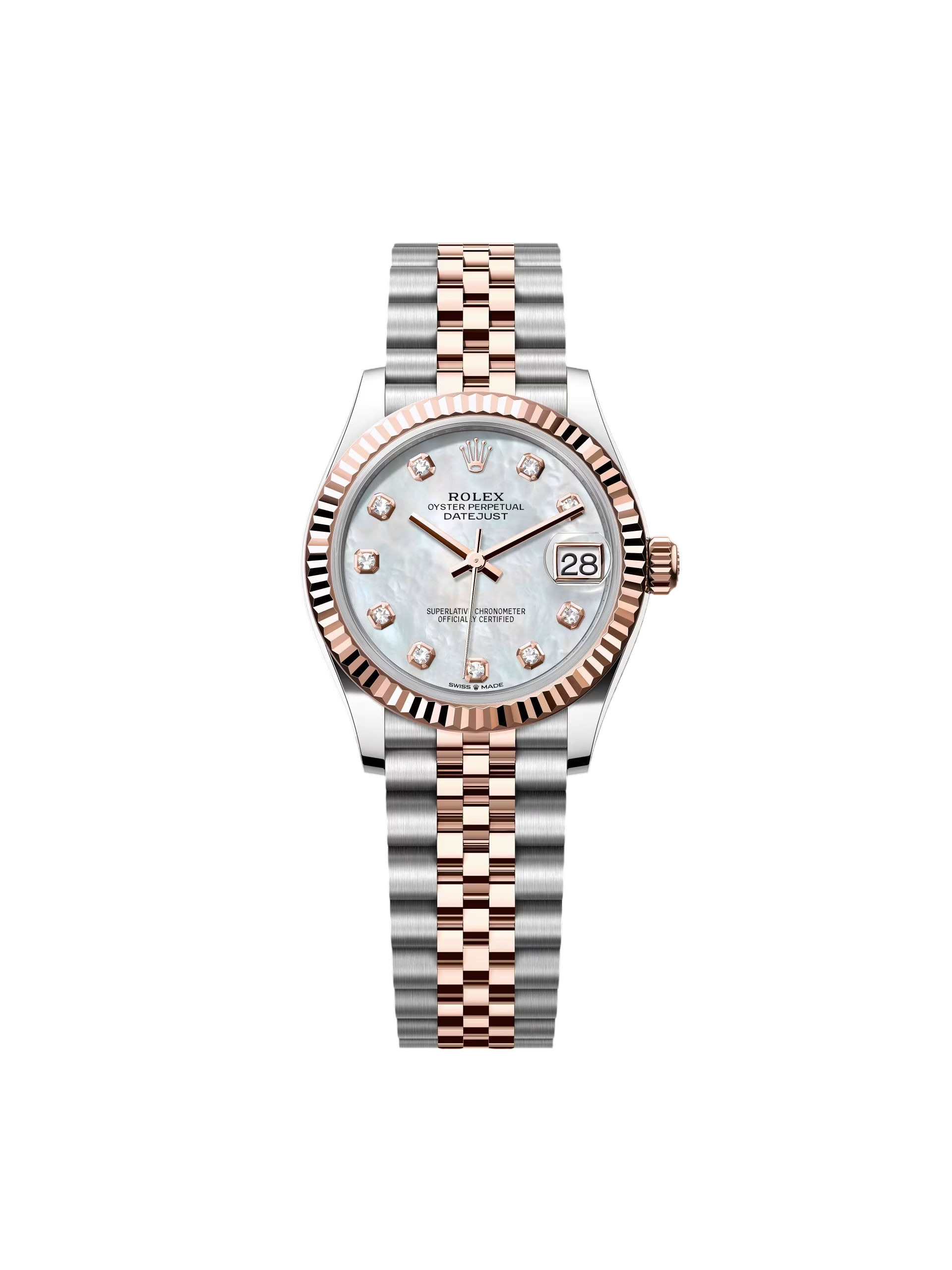 Rolex Datejust m278271-0025/0026 White Mother-of-Pearl 31mm Dial Oyster Bracelet Watch