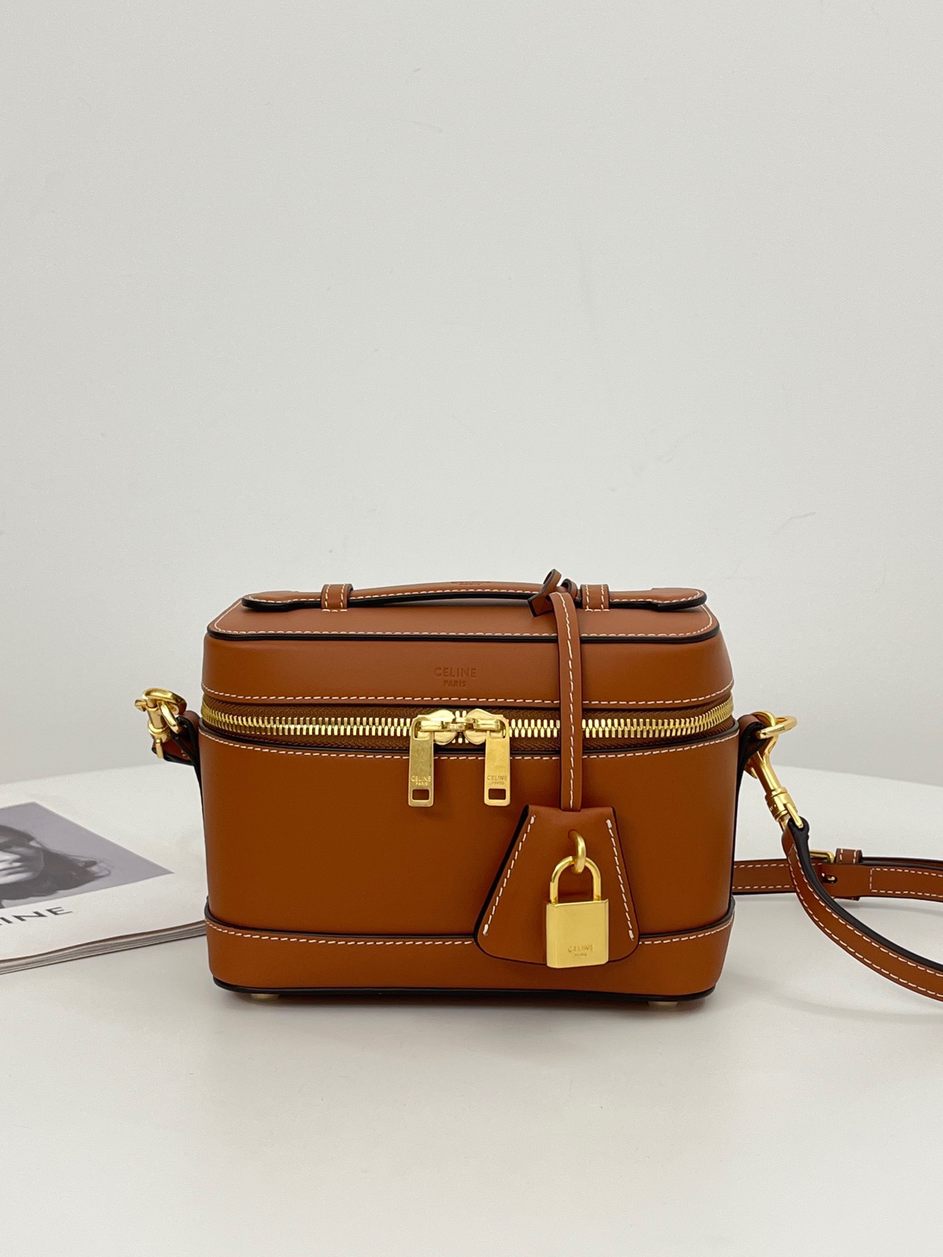 Celine Vanity Case in Caramel