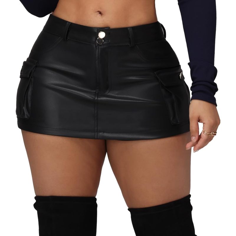 Women Sexy Leather Legging Shorts High Waist Faux