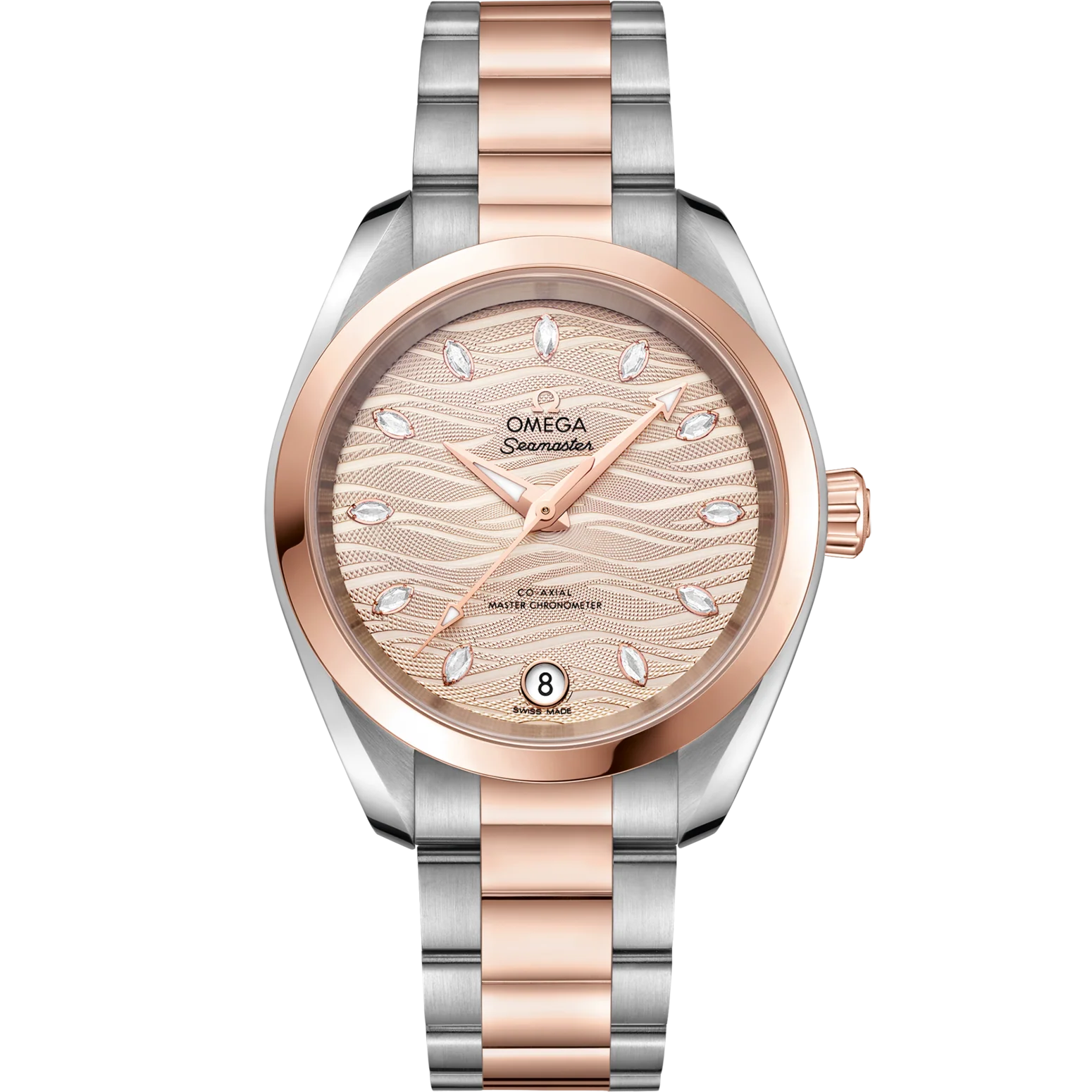 Omega Seamaster Aqua Terra 150M 34 mm Grey Dial with Diamonds Stainless Steel and Sedna™ 18k Rose Gold Bracelet 220.20.34.20.59.001