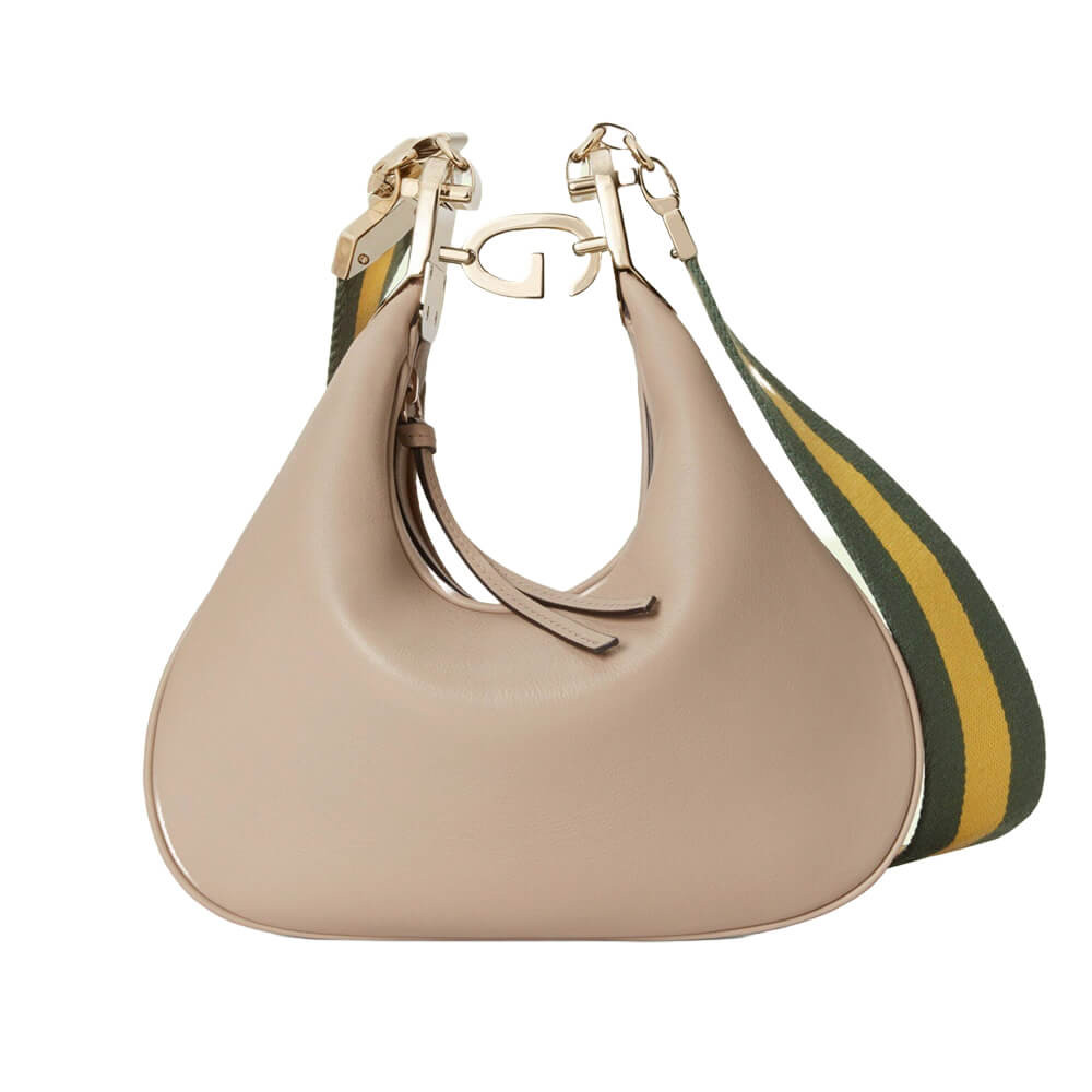 Gucci Oatmeal Leather Attache Medium Shoulder Bag