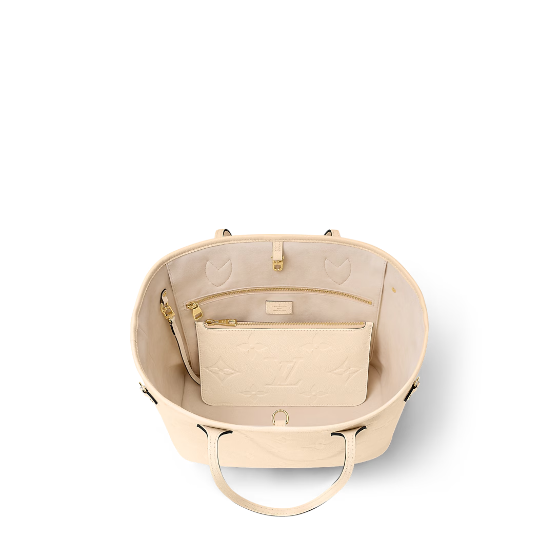 Louis Vuitton Neverfull Mm Tote Bag Crème Beige 31cm M46676