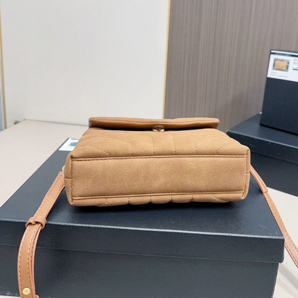 Saint Laurent Loulou Small Shoulder Bag In Suede 22Cm