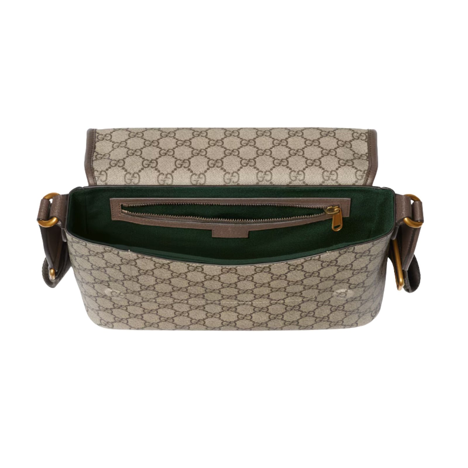 Gucci Ophidia Medium Messenger Bag 29.5cm/11.6in Beige And Dark Brown GG Monogram Coated Fabric 834467