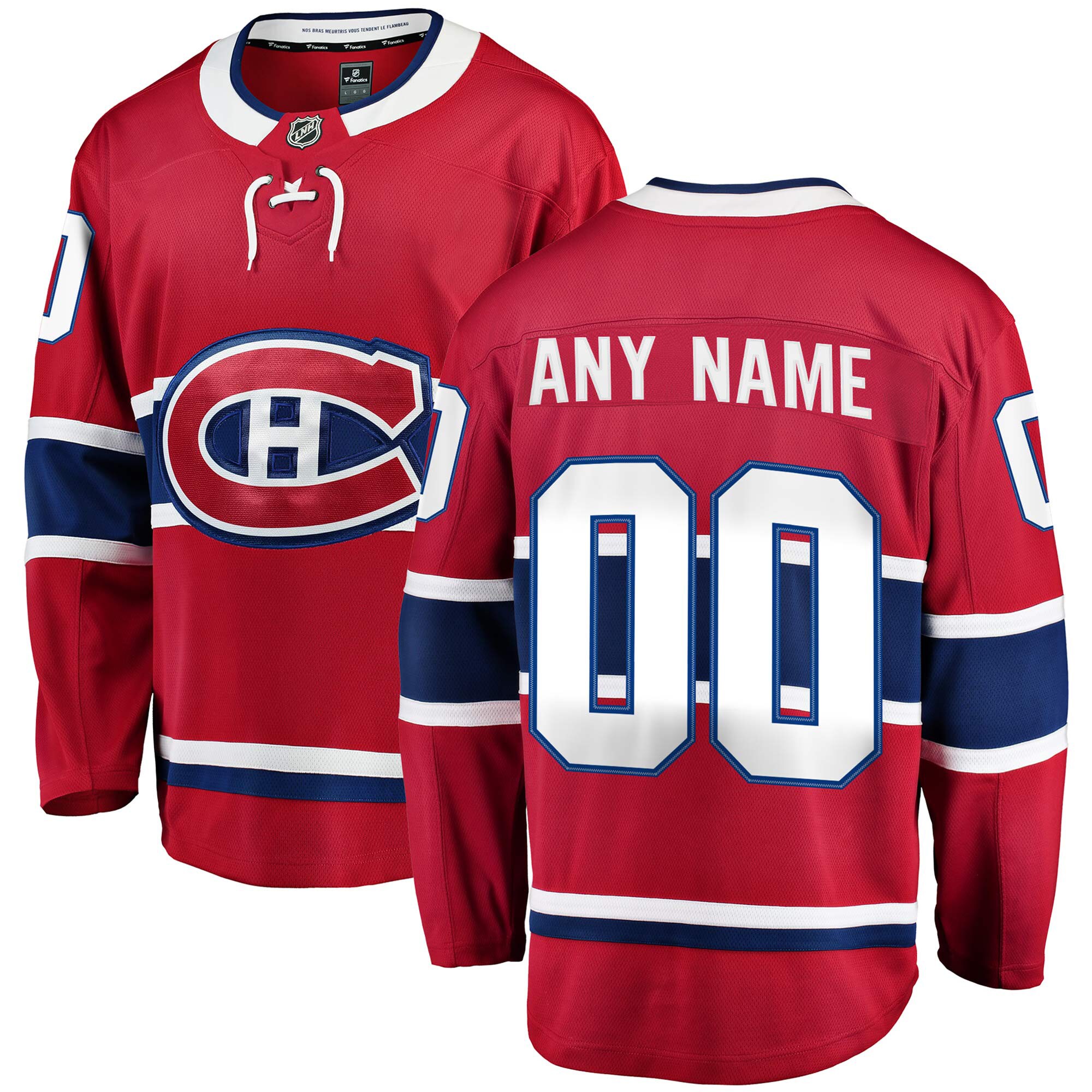 Montreal Canadiens Fanatics Home Breakaway Custom Jersey – Red