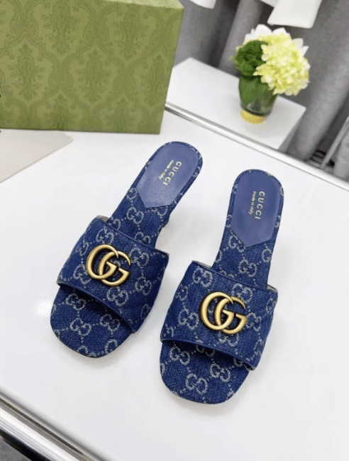 Gucci Women’S Gg Denim Sandals