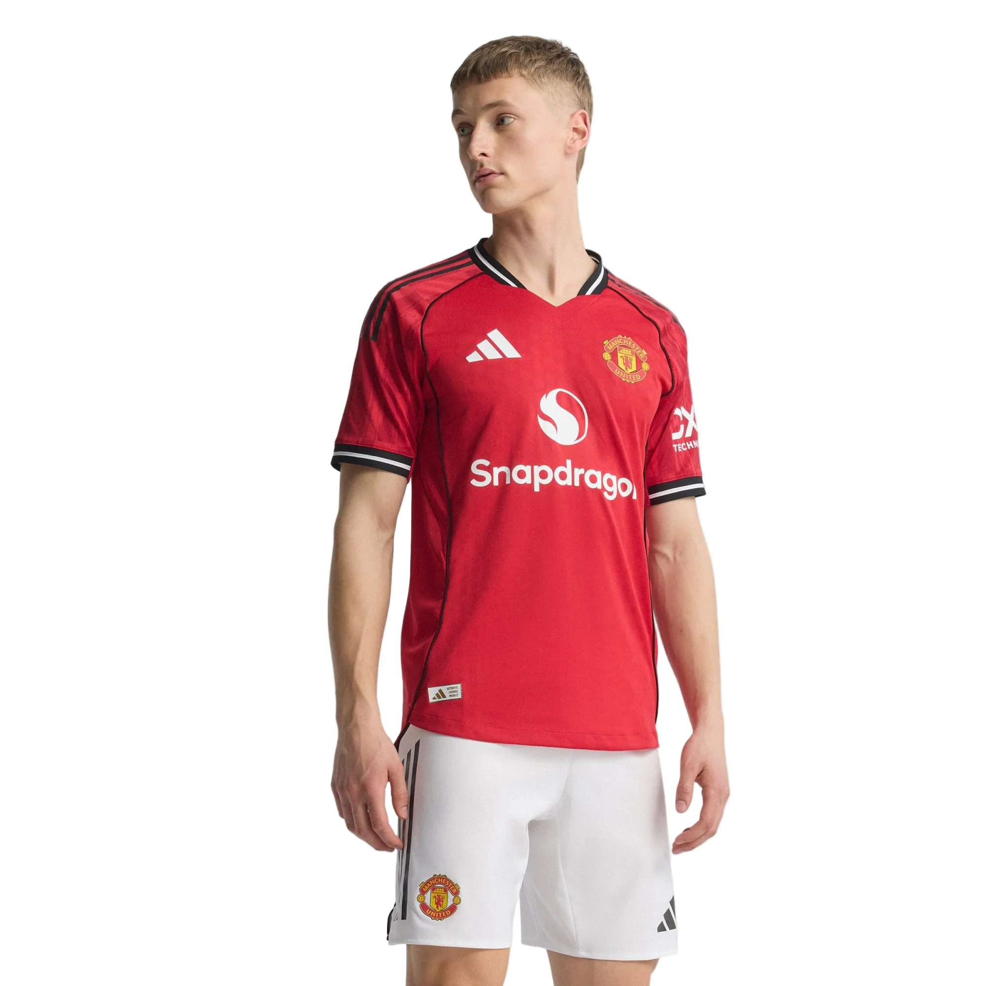 adidas Bruno Fernandes Men's Manchester United Authentic Home Jersey 25/26 w/ NRFR + EPL Patch (Red)