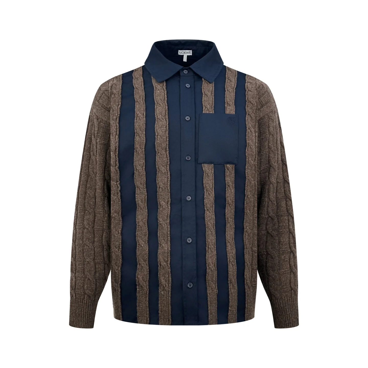 LOEWE Anagram Embroidered Wool-Blend Shirt