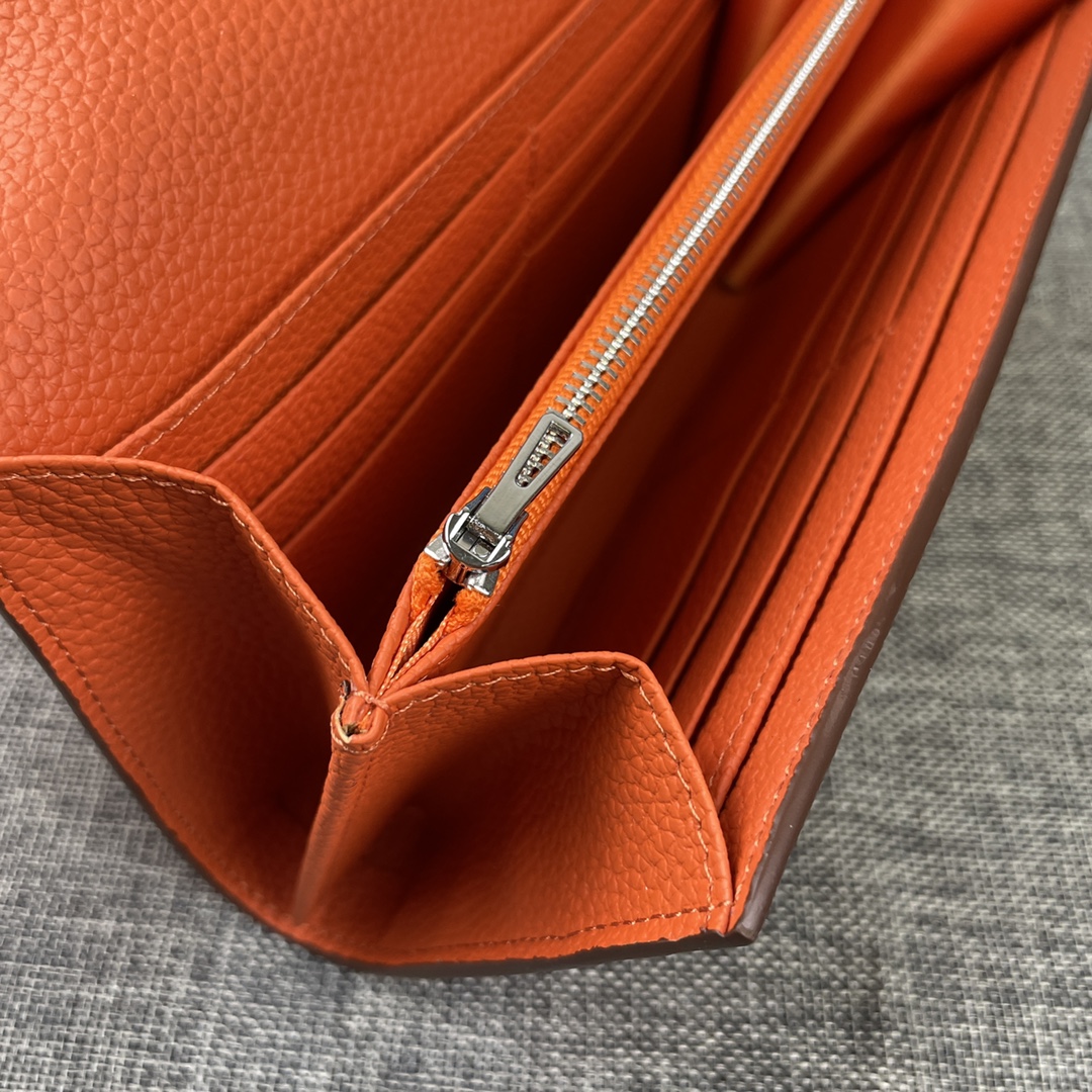 Hermes Constance Togo Long Wallet Silver Toned Hardware 20cm