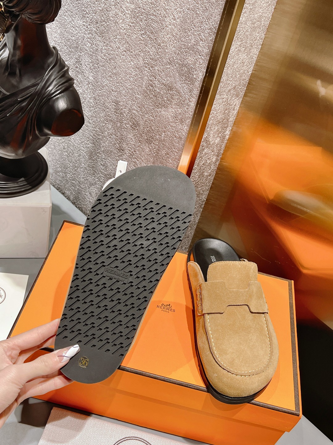 HERMES GO MULE BROWN