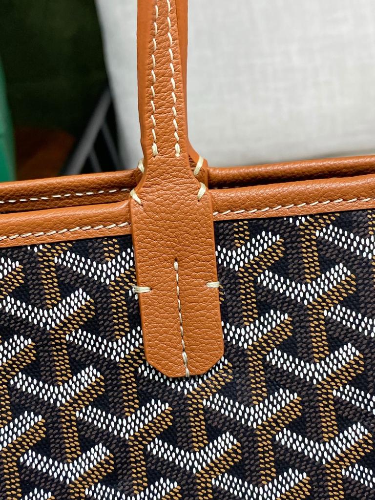 Goyard Artois PM Tote Bag 40Cm Black And Tan Canvas