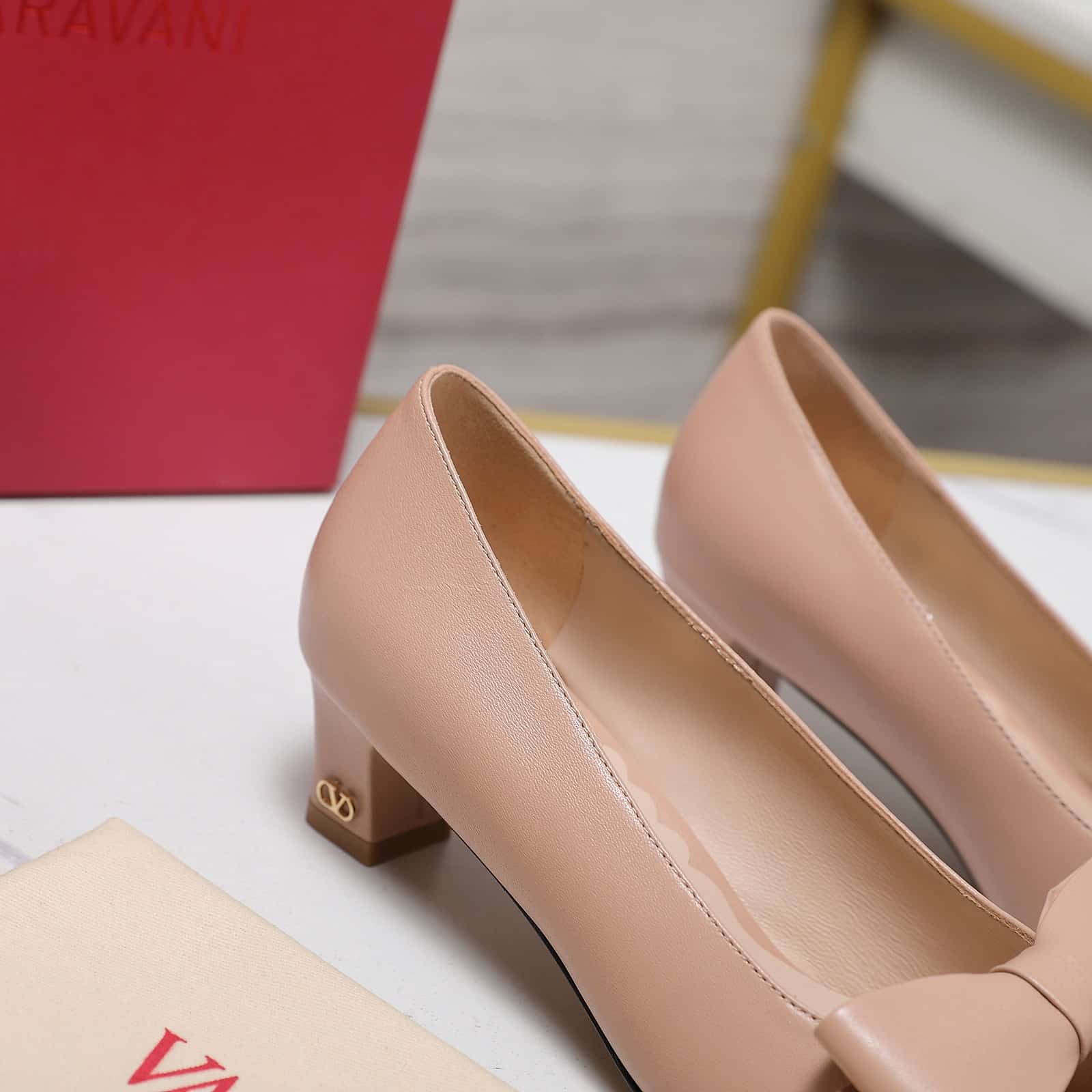 Valentino Bowow Pumps In Kidskin Water Rose 6W2S0Lb5Ddt W34