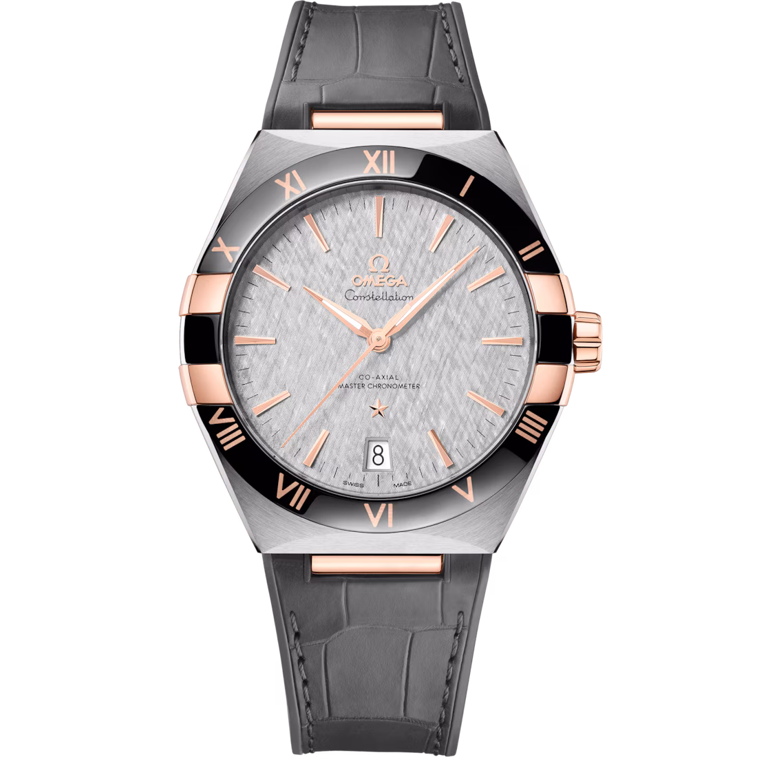 Omega Constellation 41mm Black Dial Stainless Steel ‑ Sedna™ 18k Rose Gold Strap 131.23.41.21.06.001