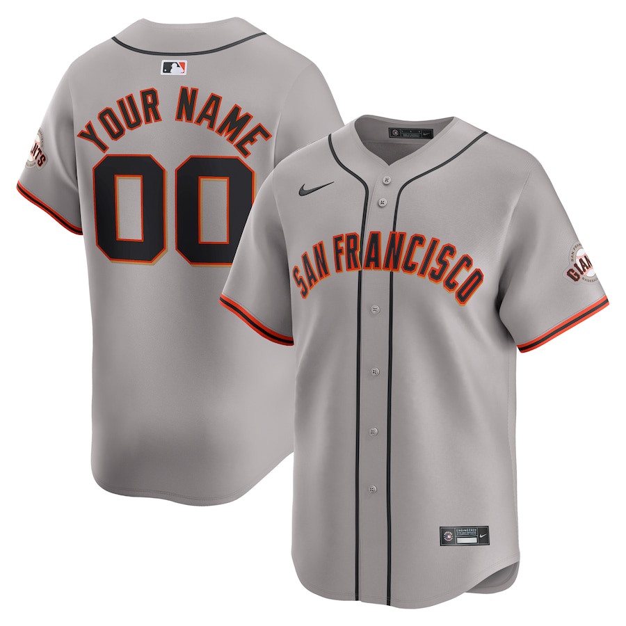 San Francisco Giants Away Limited Custom Jersey Gray