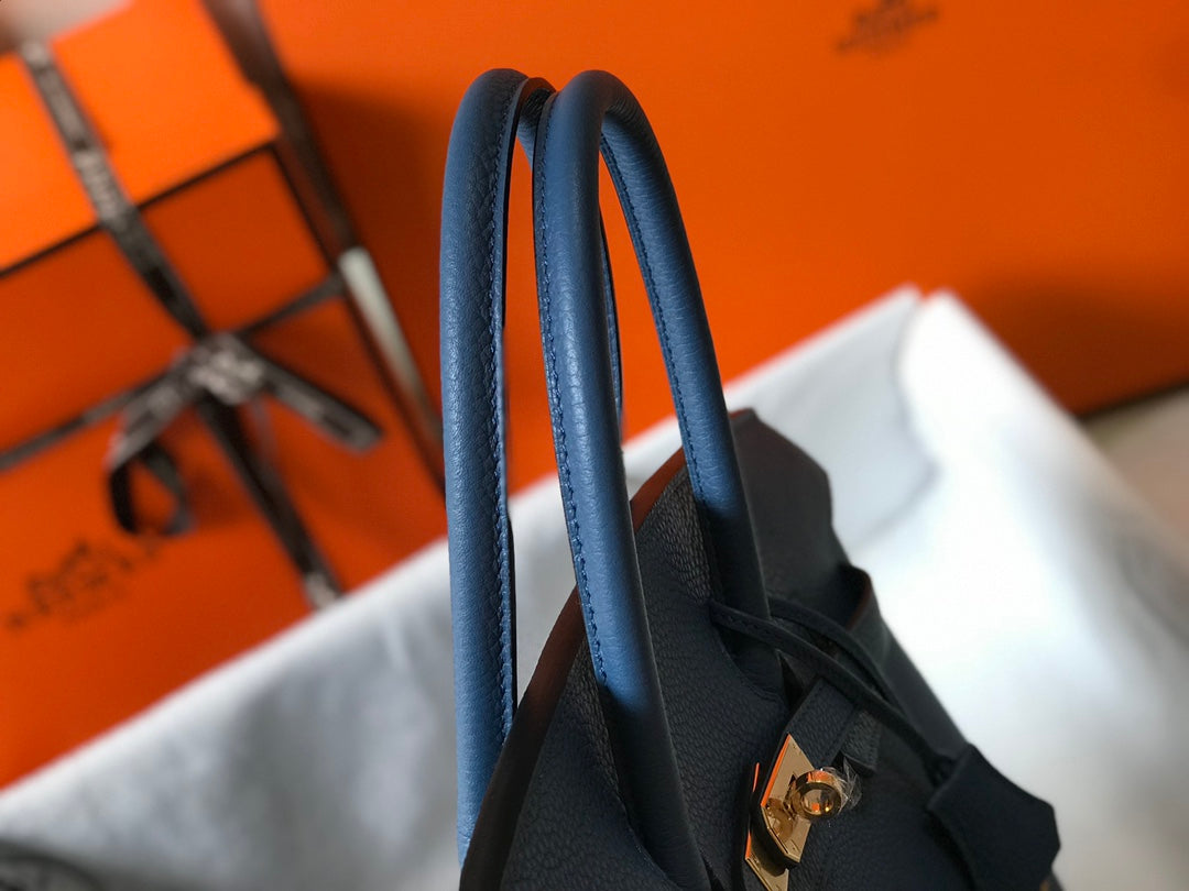 Hermes Birkin 35Cm Dark Blue Togo Leather Gold Hardware