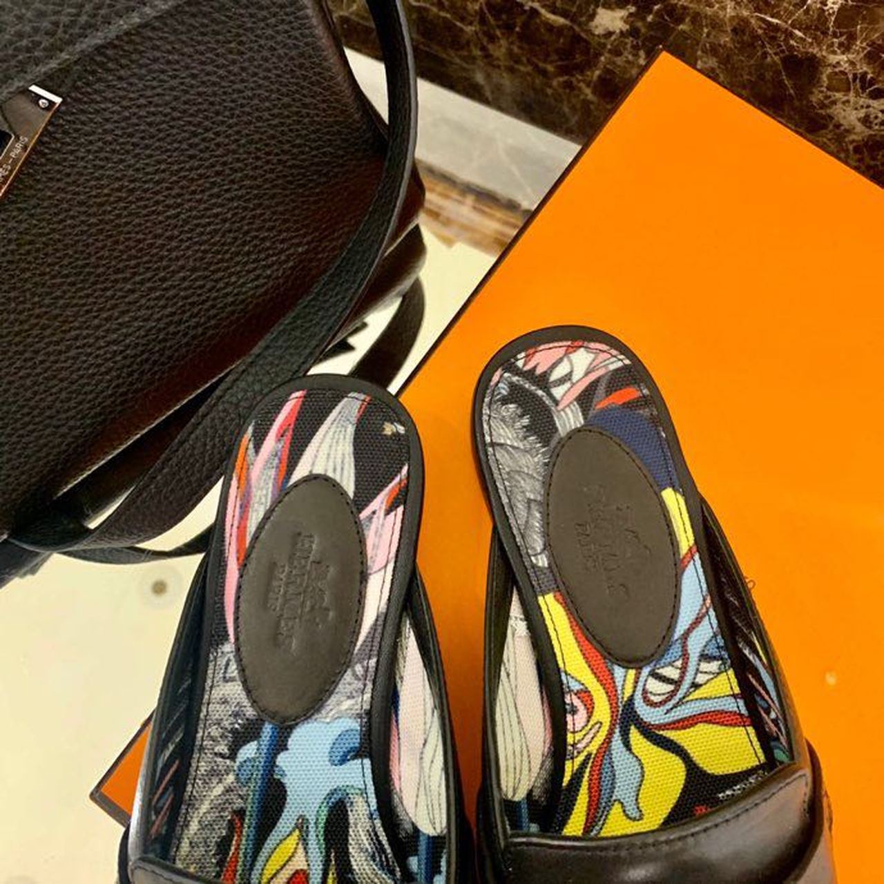 HERMES OZ MULE BLACK