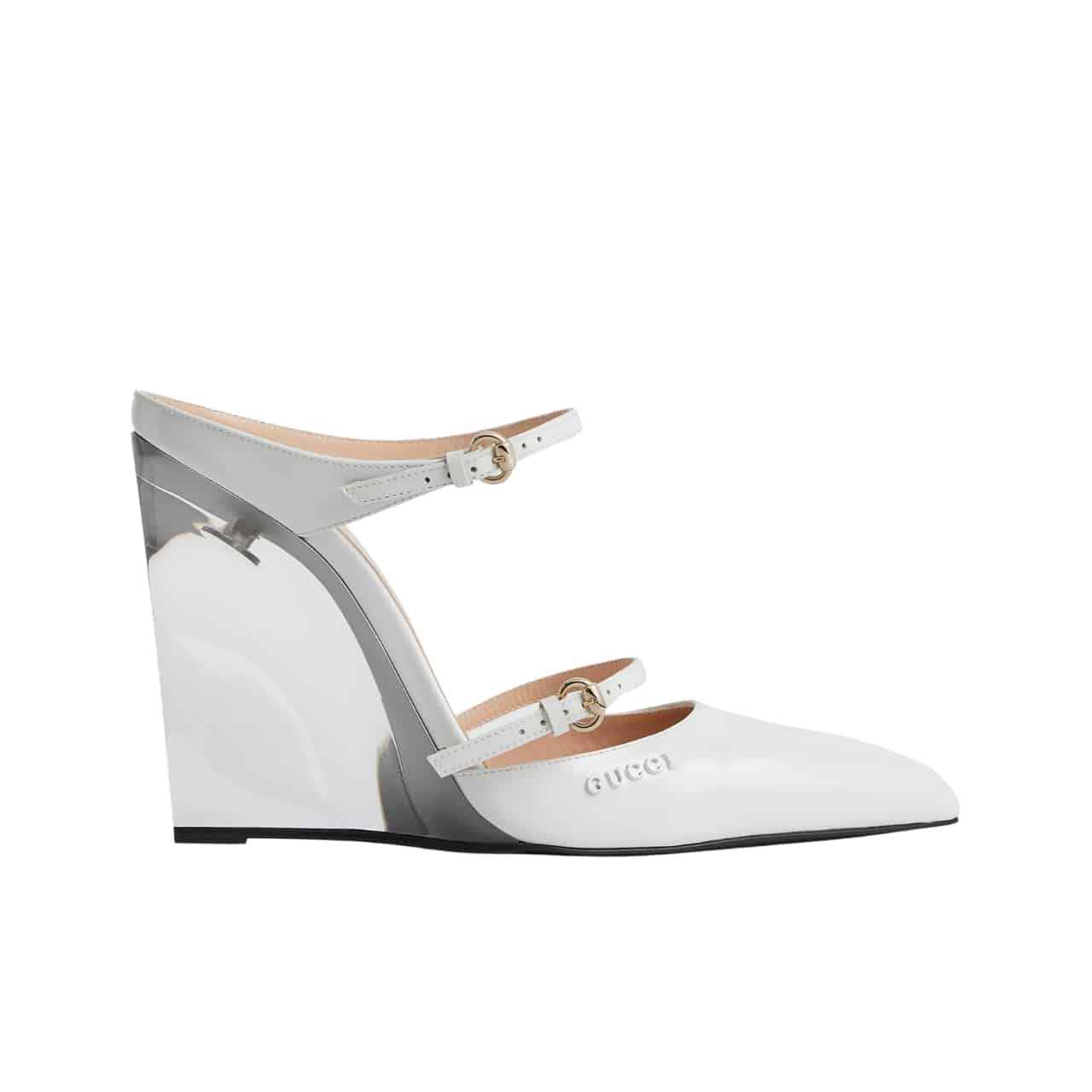 Gucci Women’S Wedge Mule White 827856 Clg00 9014