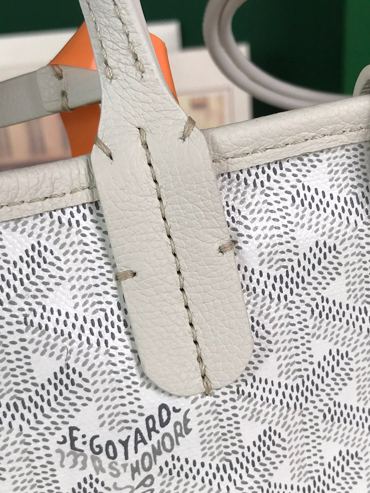 Goyard Anjou Mini Bag 20cm White Calfskin And Goyardine Canvas