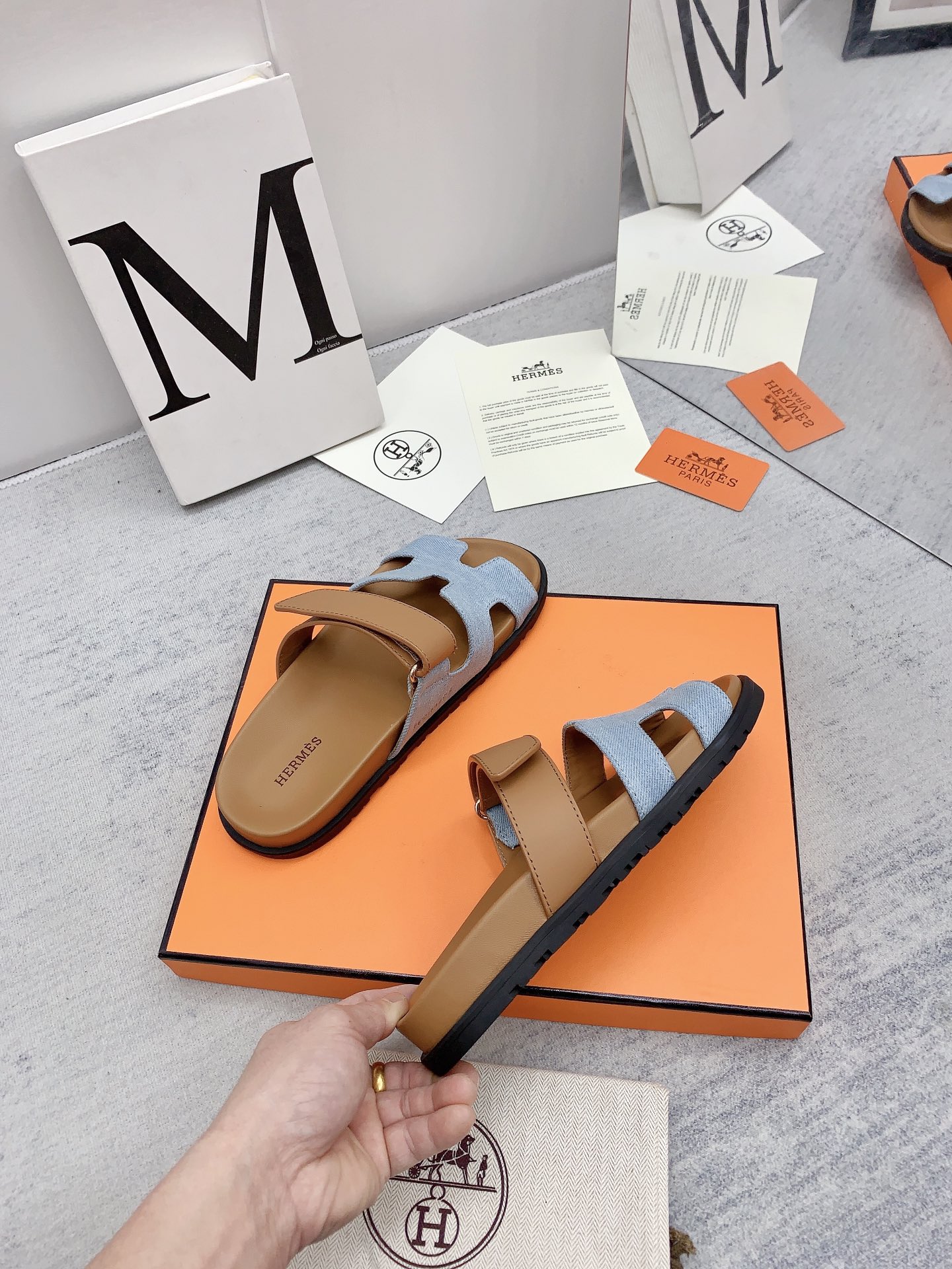 HERMES SANDAL CHYPRE BROWN