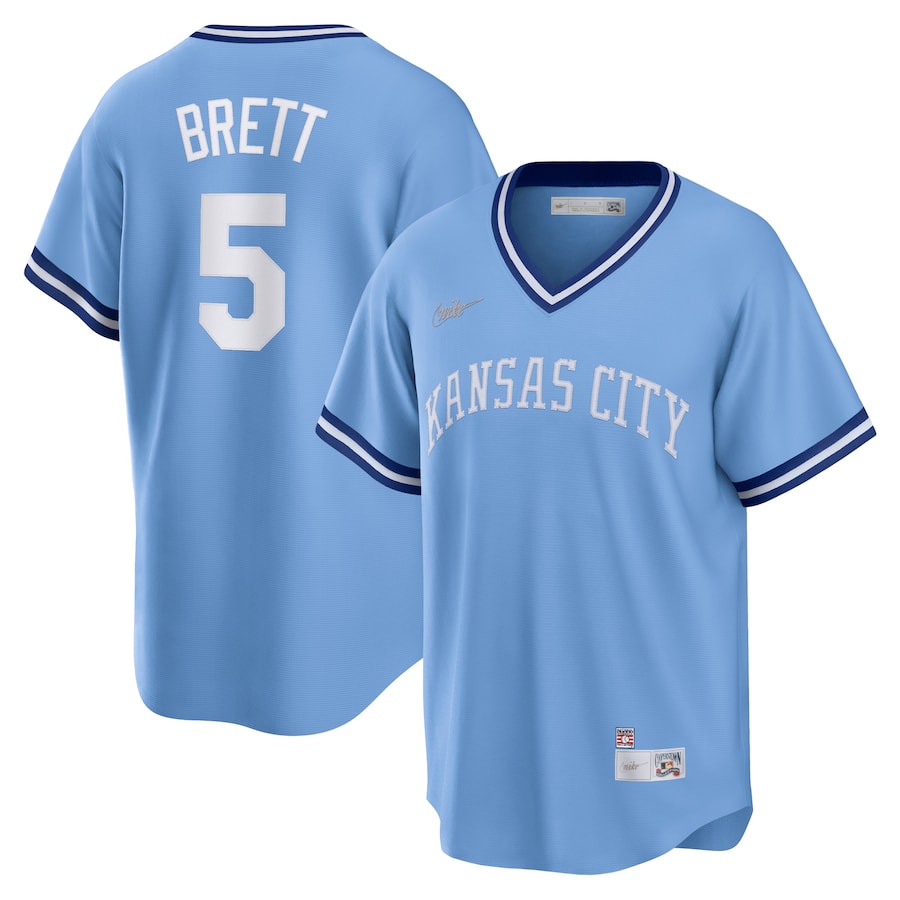 George Brett Kansas City Royals Road Cooperstown Collection Player Jersey Light Blue