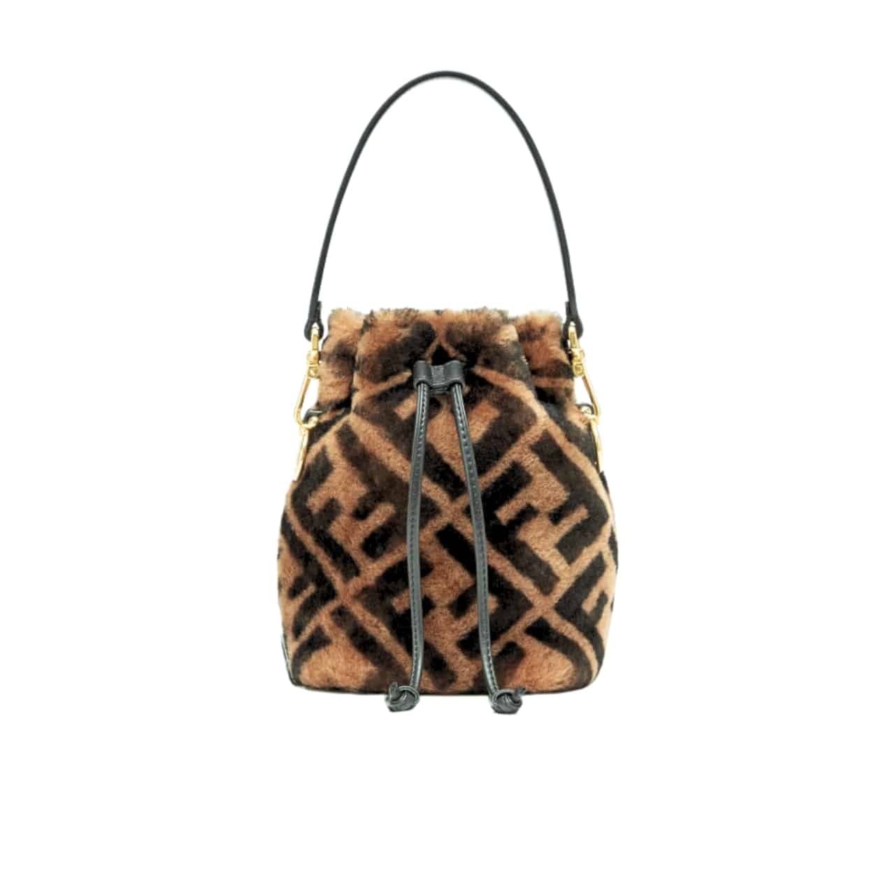 Fendi Mon Tresor Sheepskin Bag Brown 20Cm