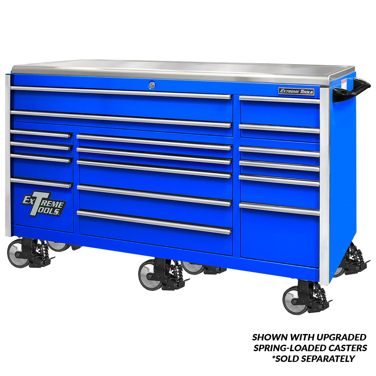 Extreme Tools Professional EXQ 72″ Quick Release 17-Drawer Triple Bank Roller Cabinet
