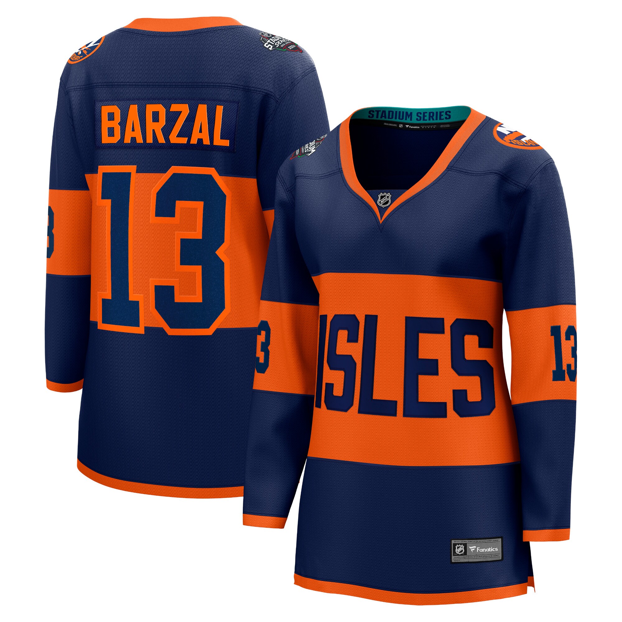 Mathew Barzal New York Islanders Fanatics Women’s 2024 NHL Stadium Series Breakaway Player JerseyÂ â€“ Navy