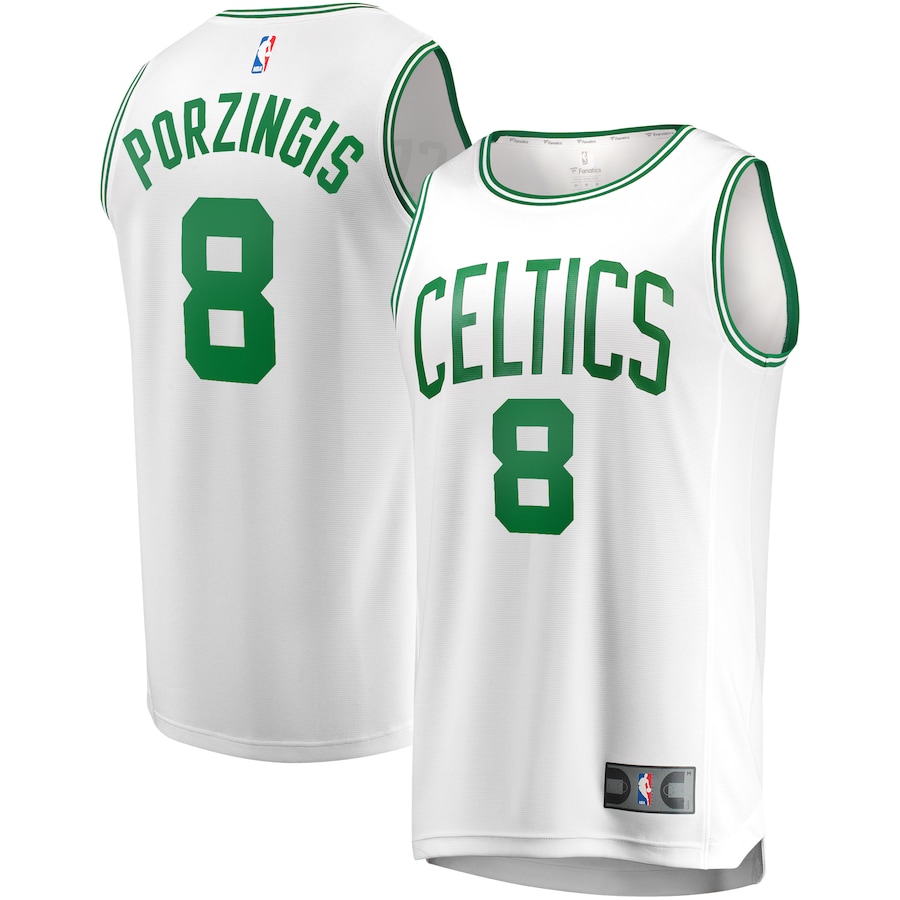Youth Boston Celtics Kristaps Porzingis Fanatics White Fast Break Jersey - Association Edition