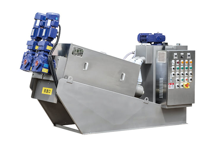 Sludge thickening screw press