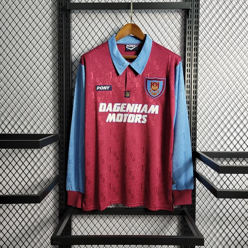 Retro 1995-97 West Ham Long Sleeves Home Football jersey retro