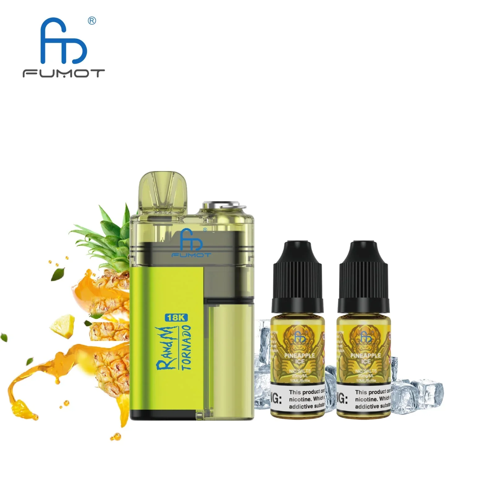 FUMOT R AND M Tornado 18000, 18k Puffs prefilled Pod Vape 20MG